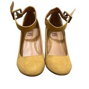 Mustard Ankle Strap wedges